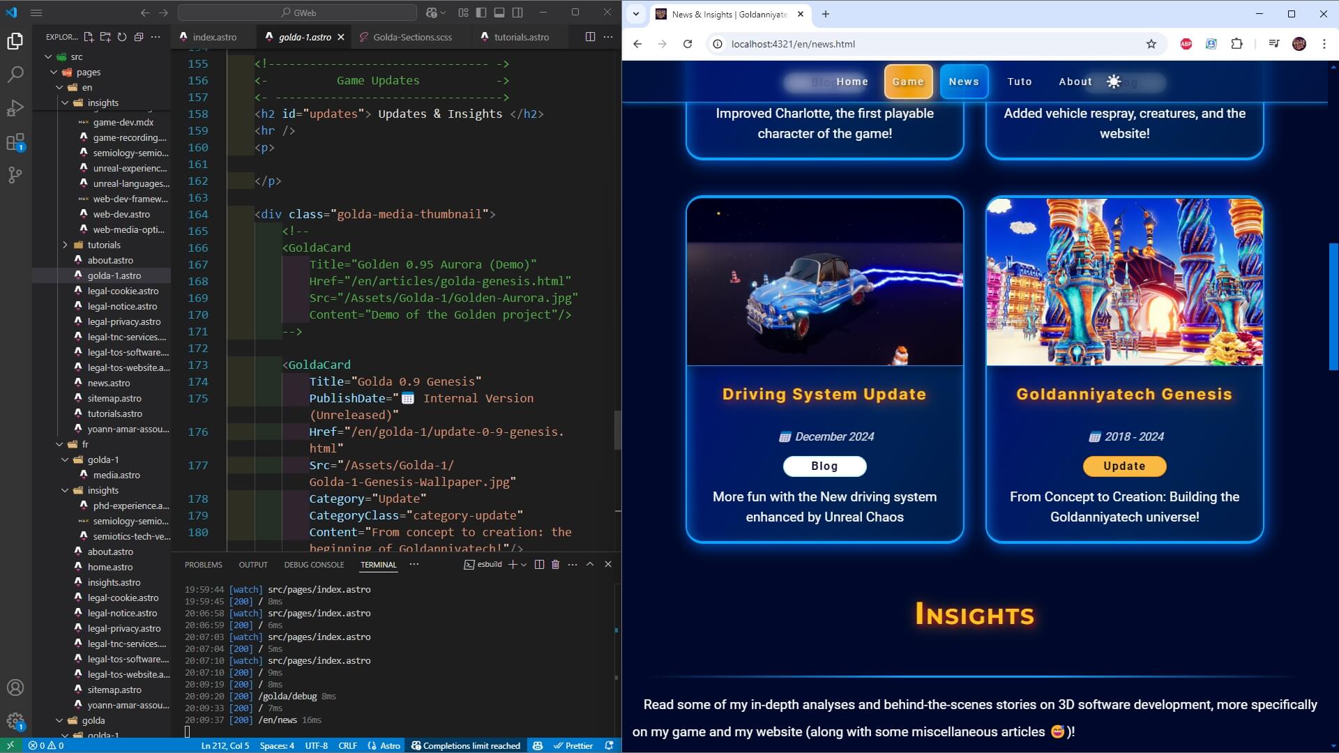 Web development inside the Visual Studio Code text editor