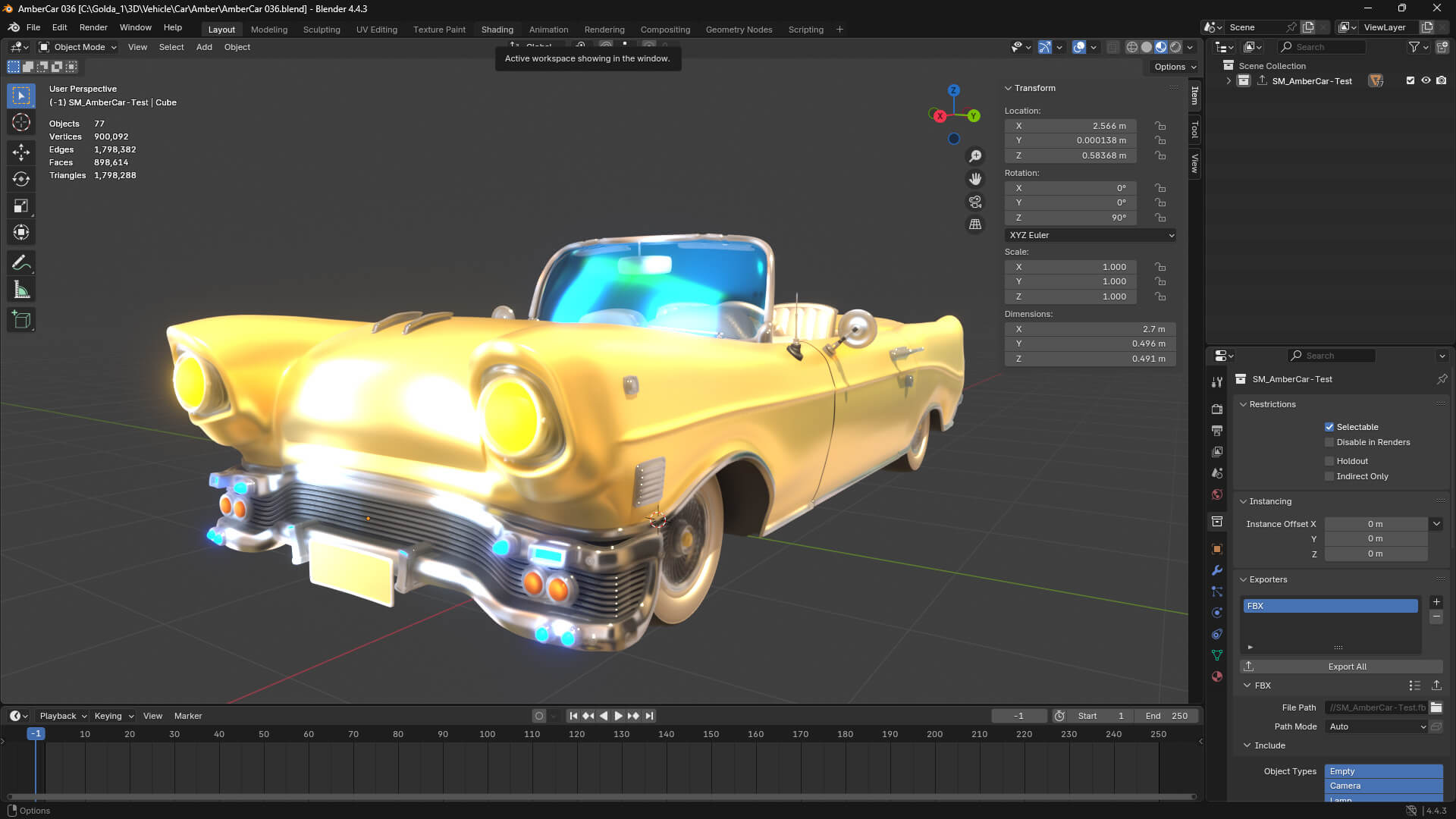 Amber Car from the open-world game Goldanniyatech