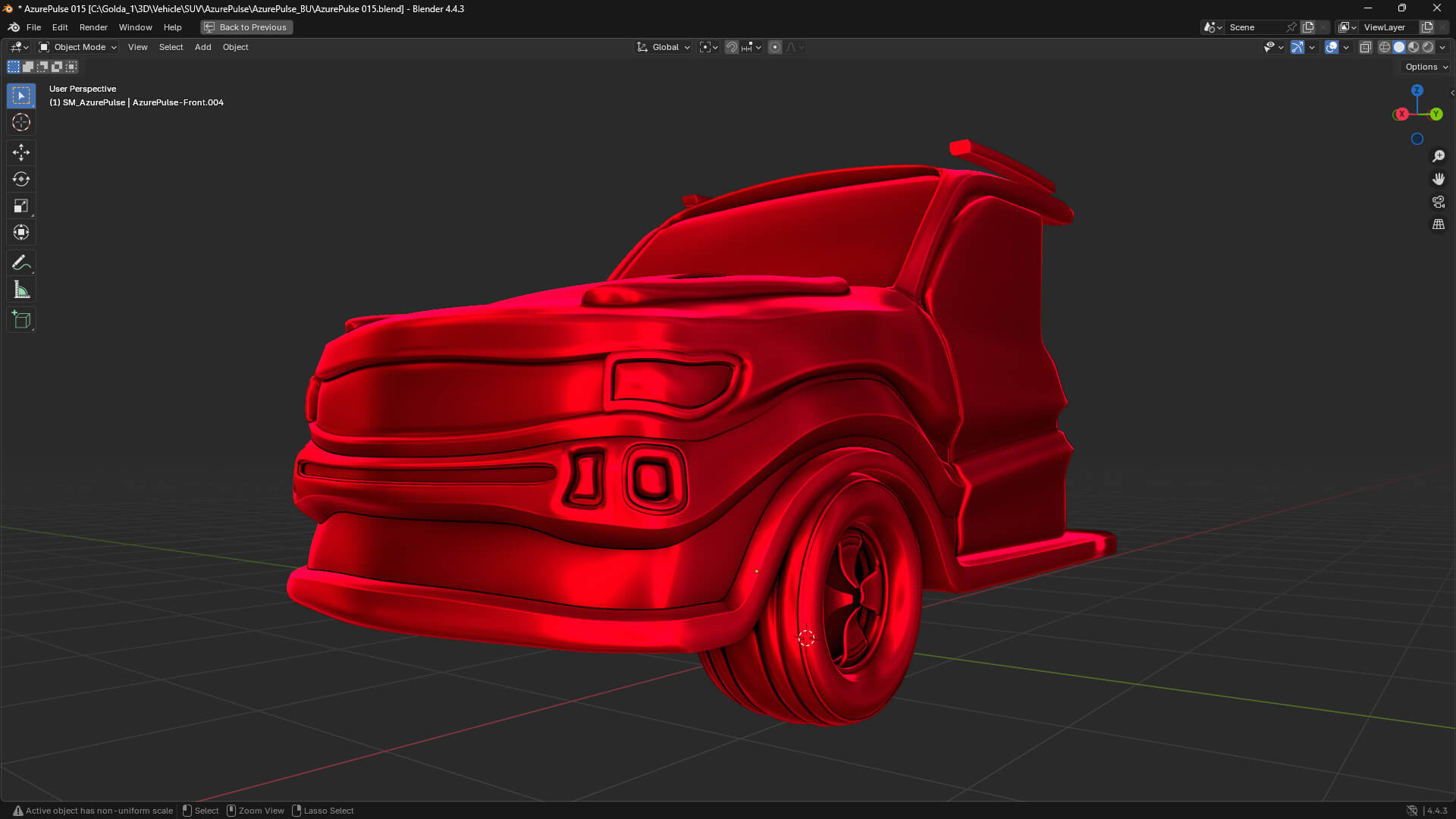 Blender screenshot of the Azure SUV from Goldanniyatech