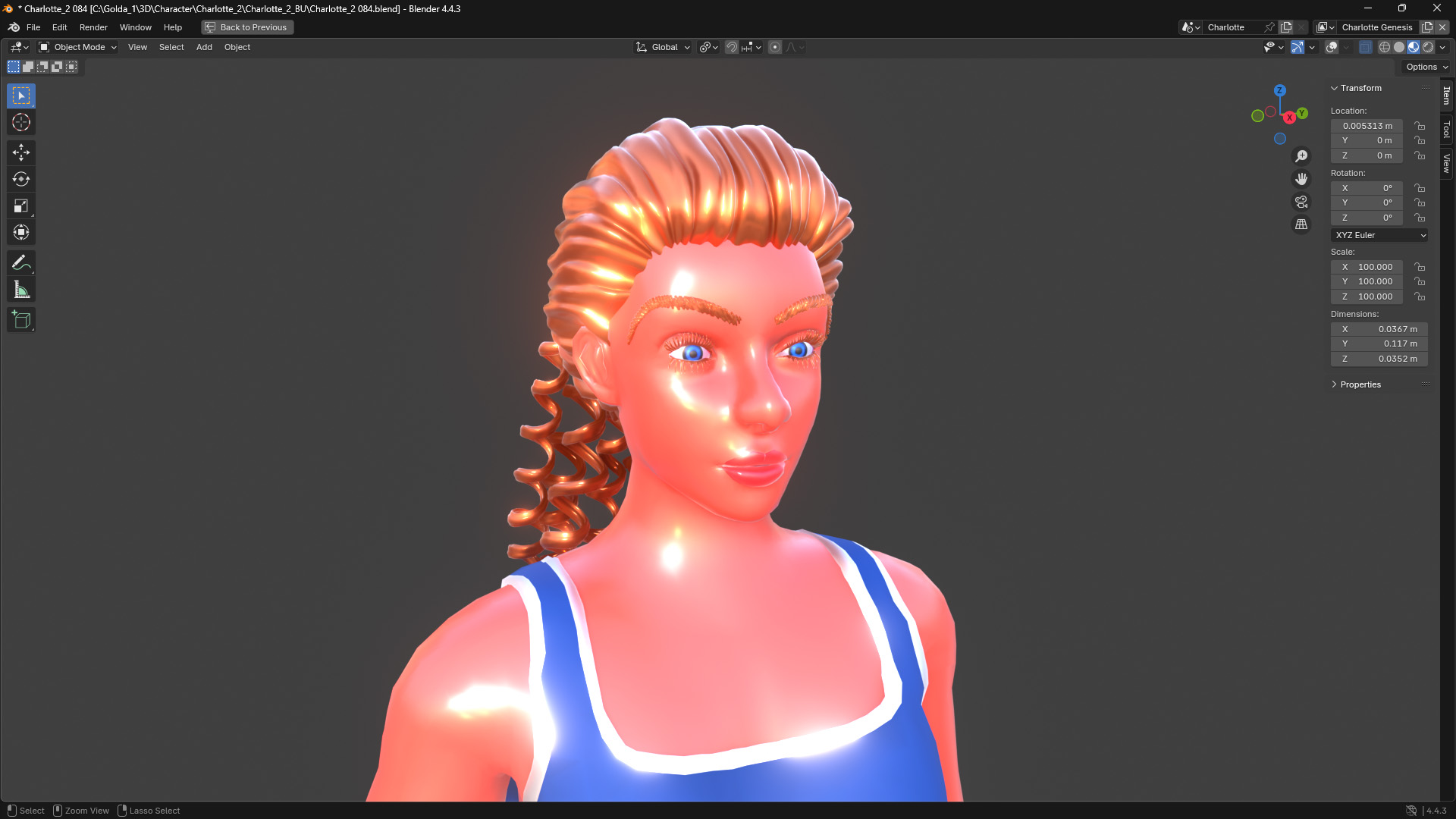 Charlotte in Blender