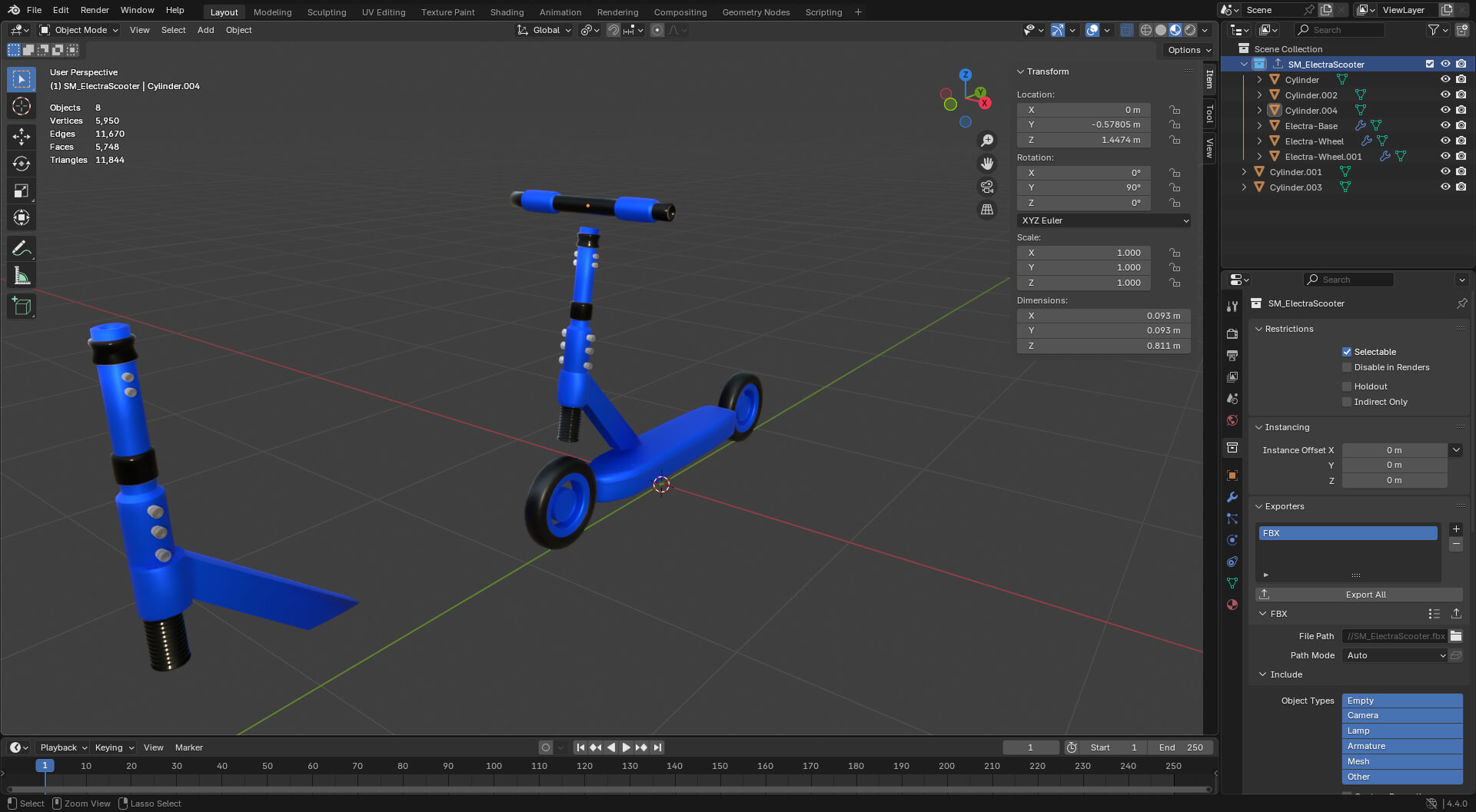 Electric Scooter from the Goldanniyatech open-world game