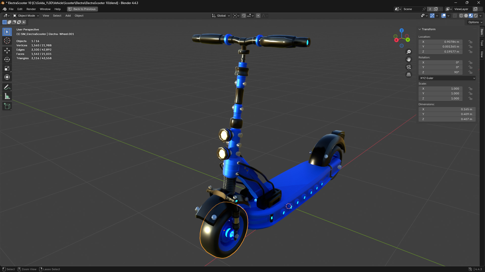 Electric Scooter from the Goldanniyatech open-world game