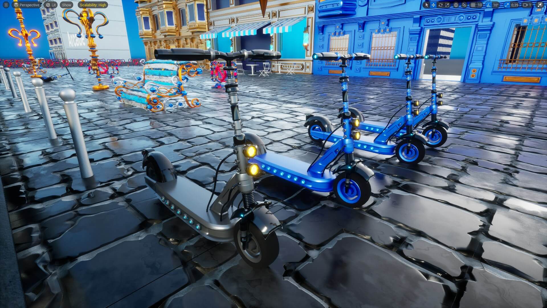 Electric Scooter from the Goldanniyatech open-world game
