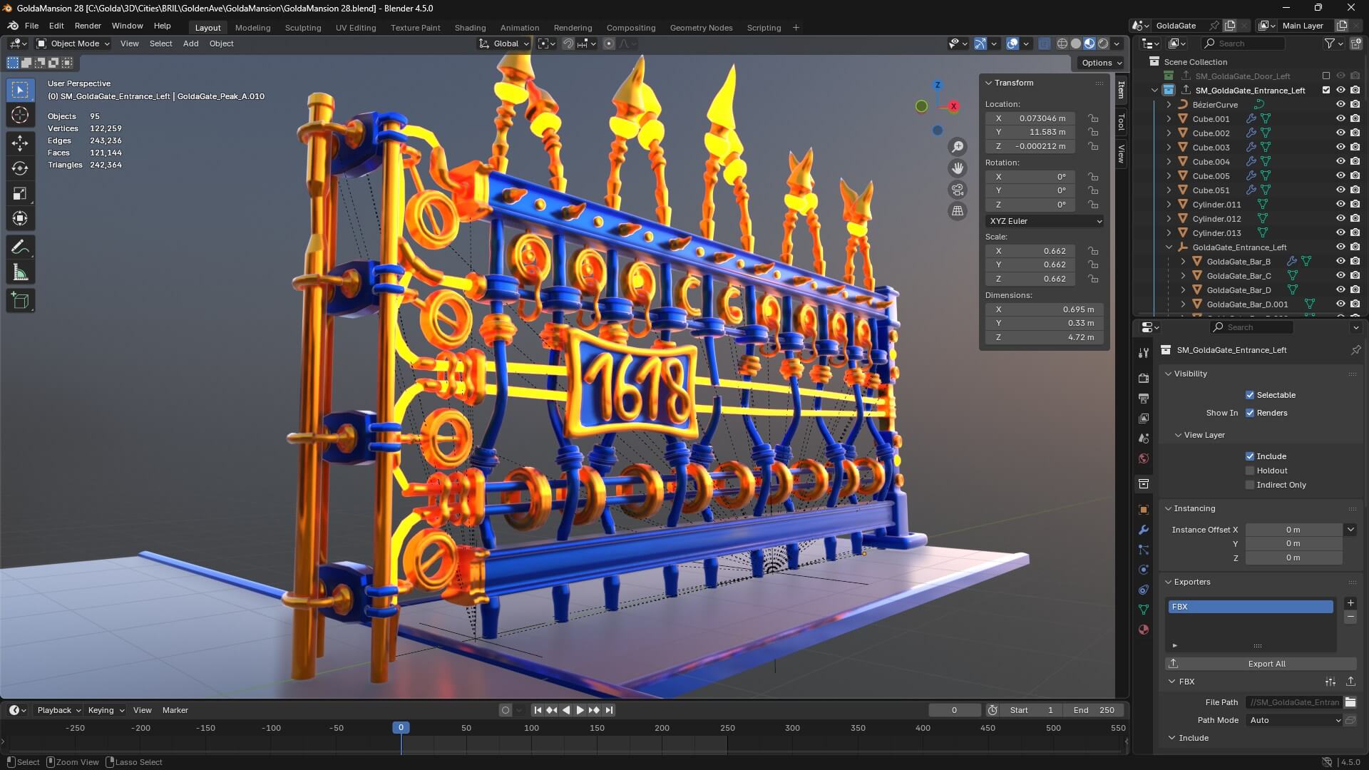 The main Mansion gate from Goldanniyatech, made with Blender