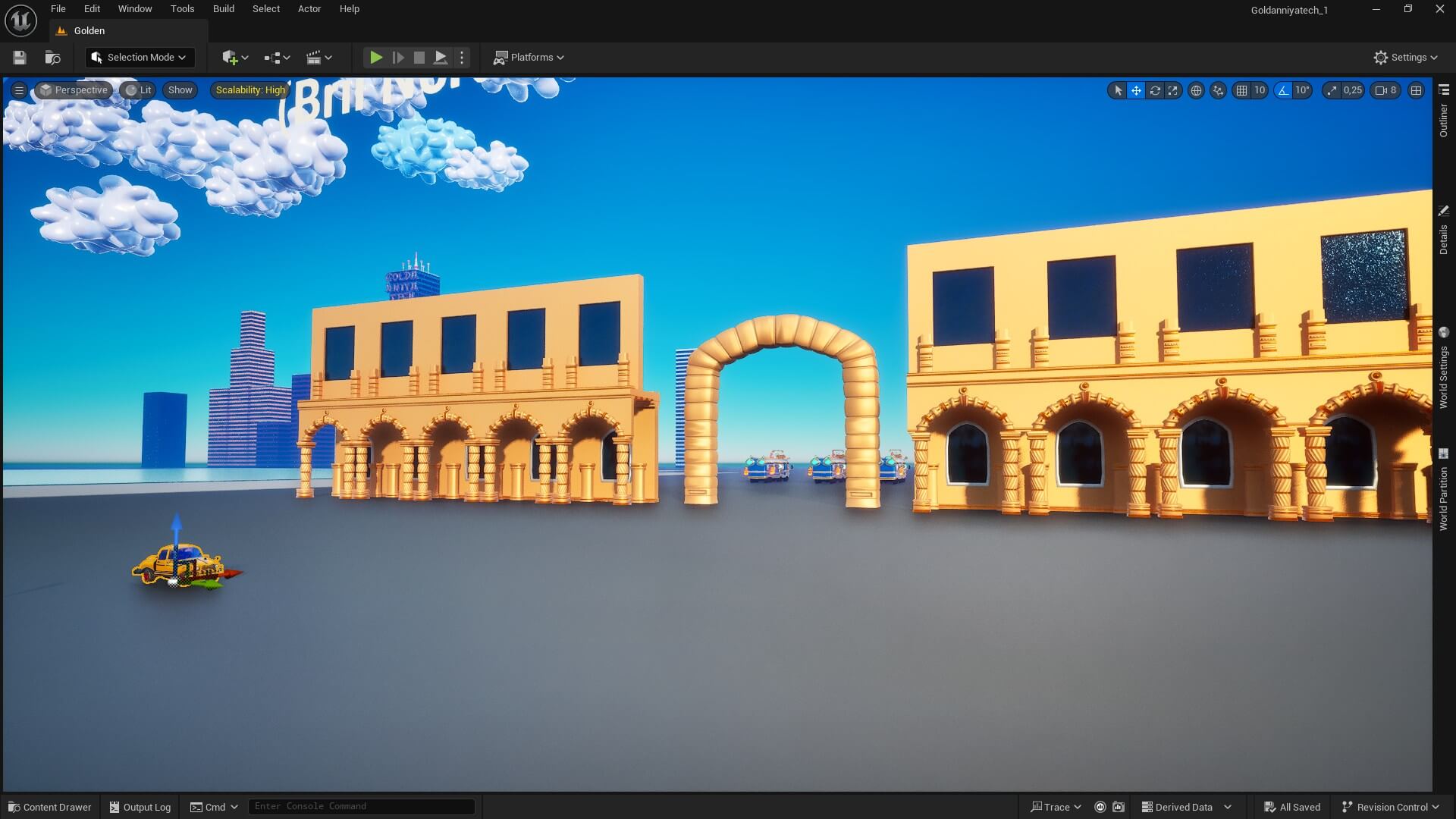 Unreal Engine in-game screenshot of the North Train Station from Goldanniyatech