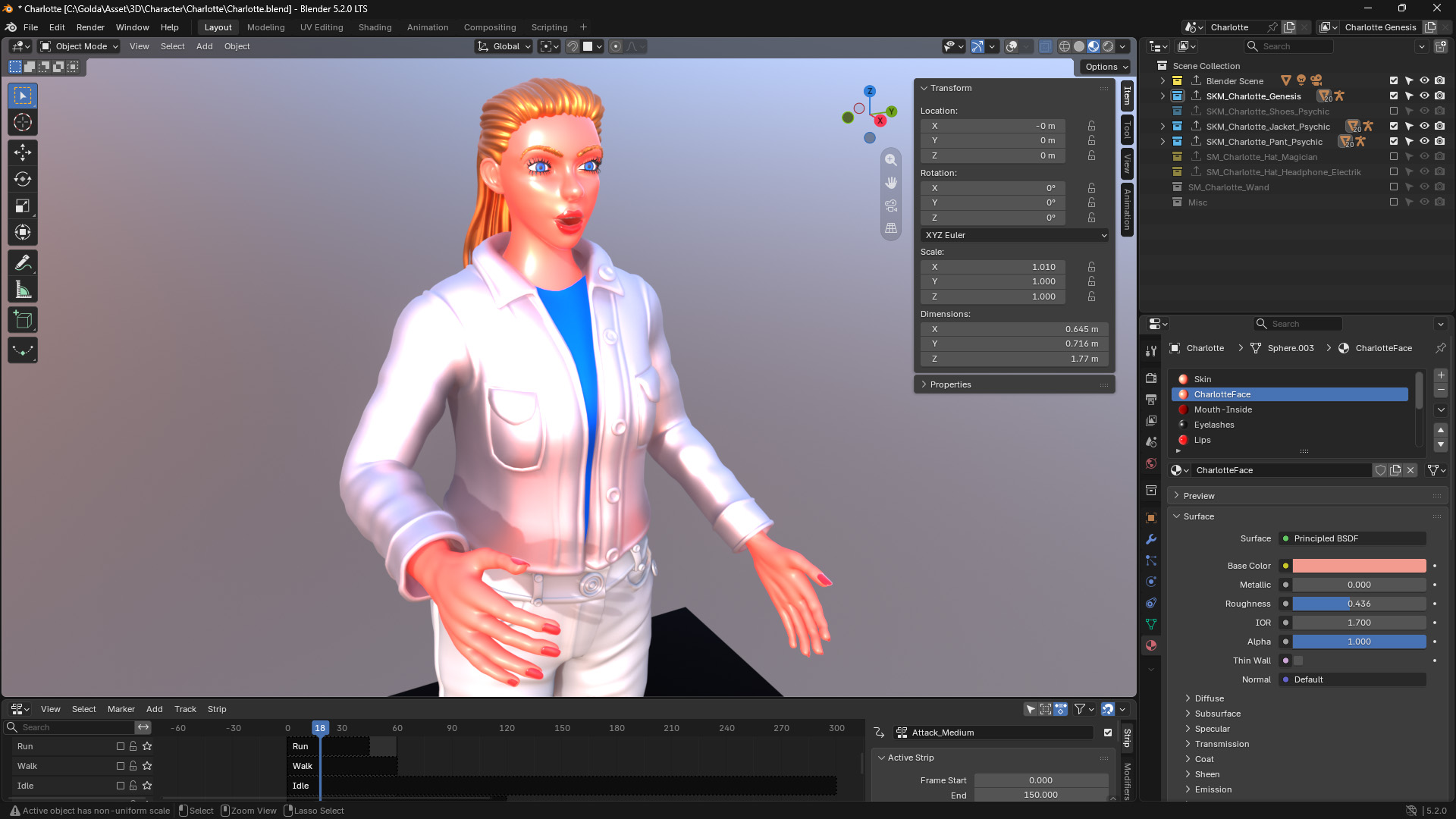 Charlotte, a playable character from the game Goldanniyatech