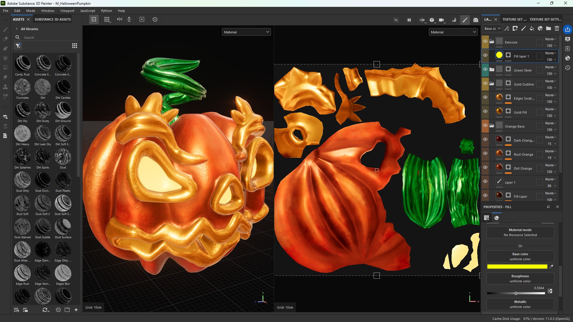 Halloween Pumpkin Texturing in Substance Painter