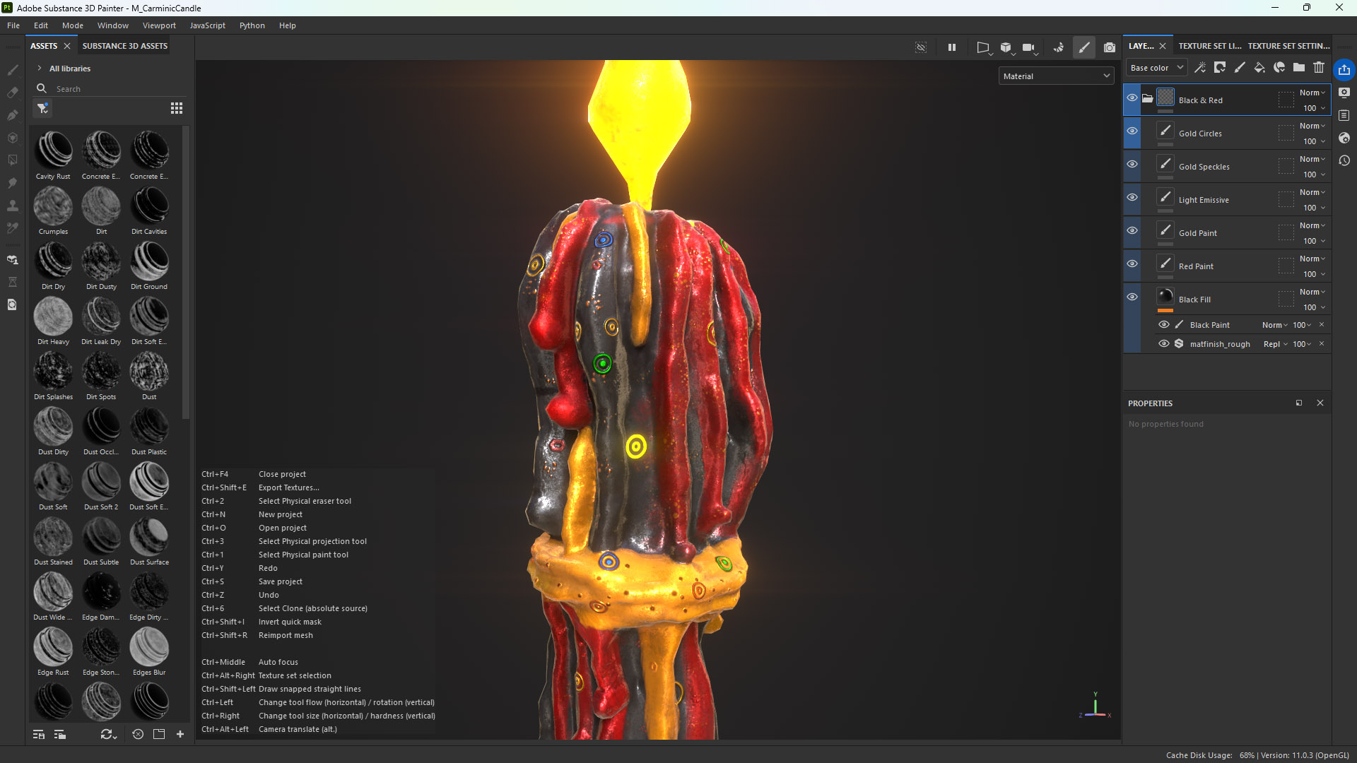 Carminic Candle Render