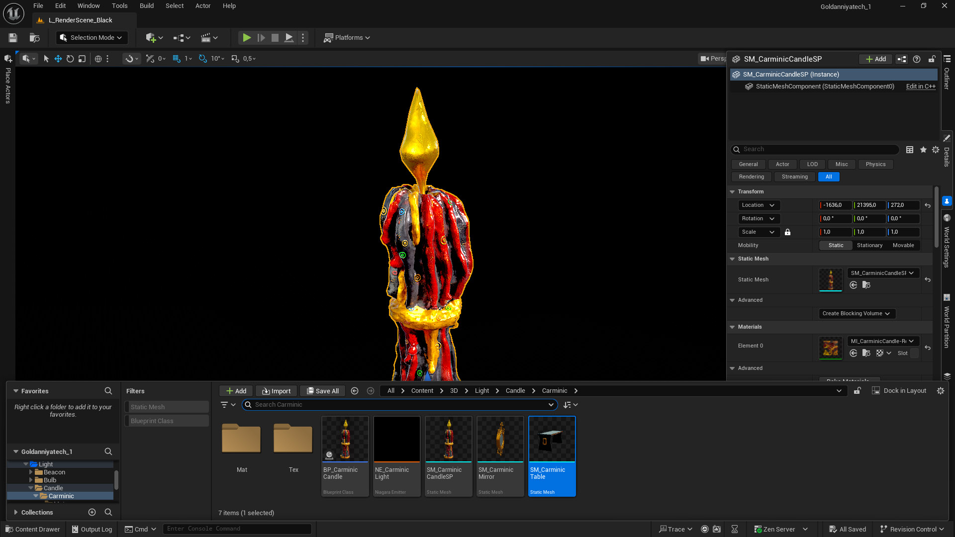 Carminic Candle Render