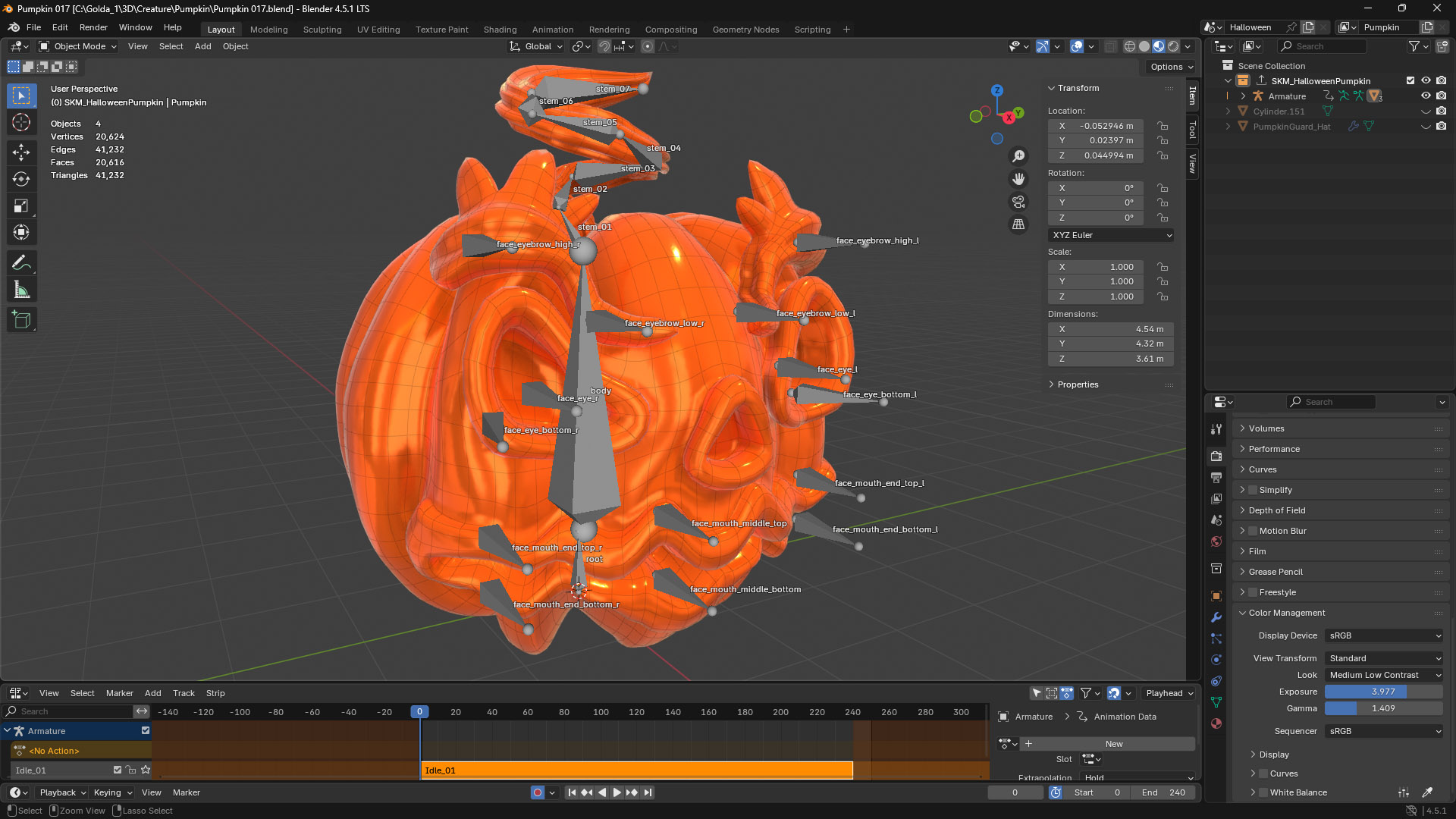 Halloween Pumpkin Render