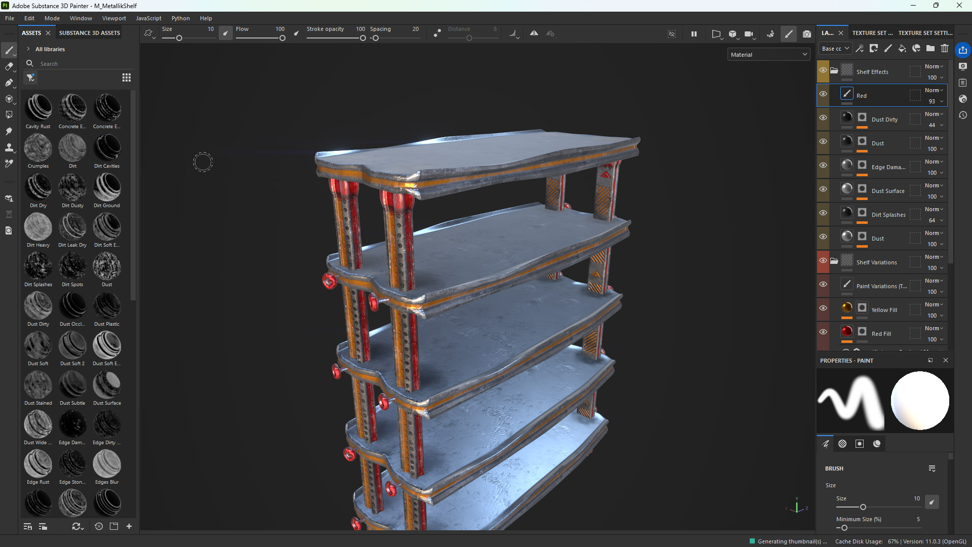 Metallik Shelf Render