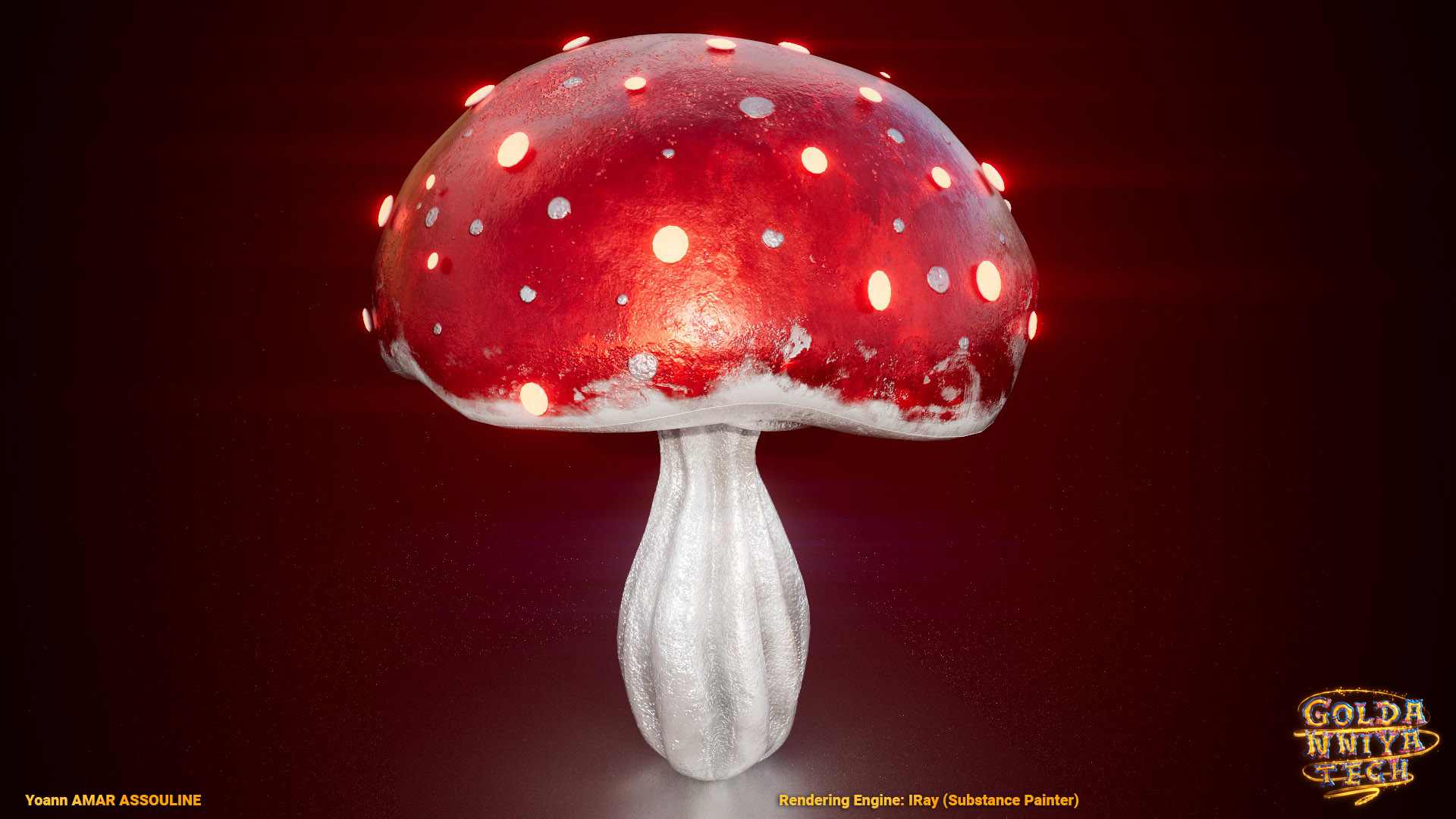 Scarlet Mushroom Render