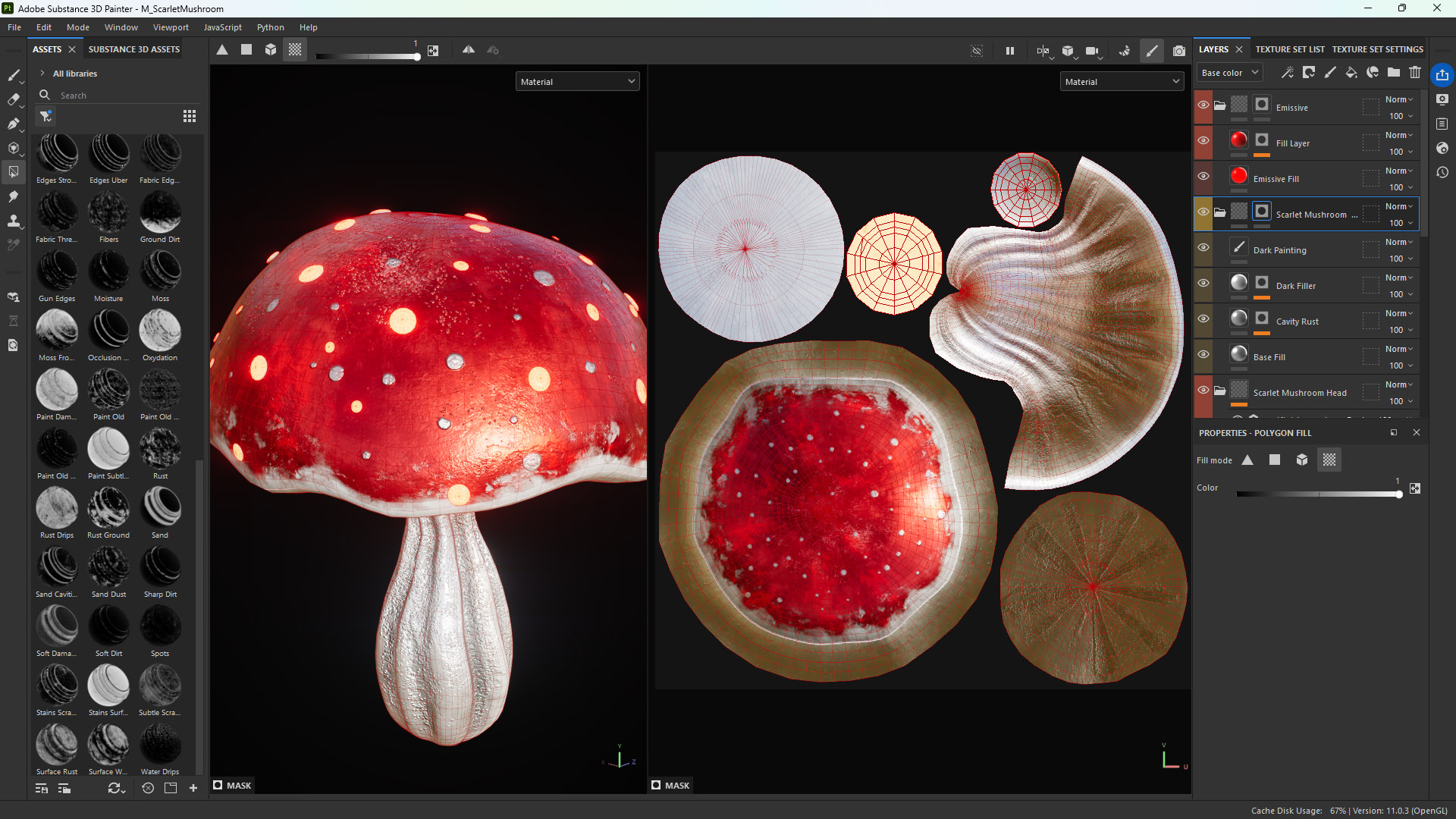 Scarlet Mushroom Render