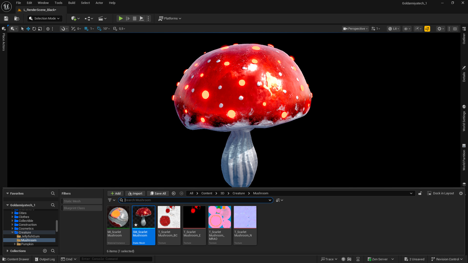 Scarlet Mushroom Render