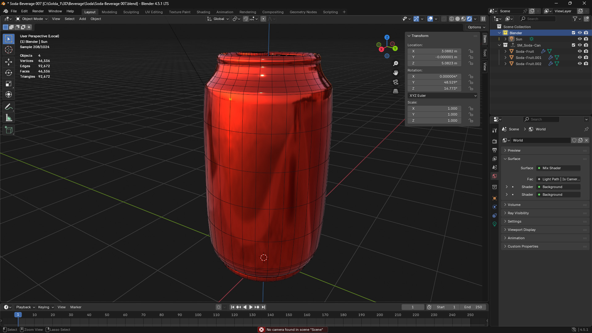 Soda Lemon Render